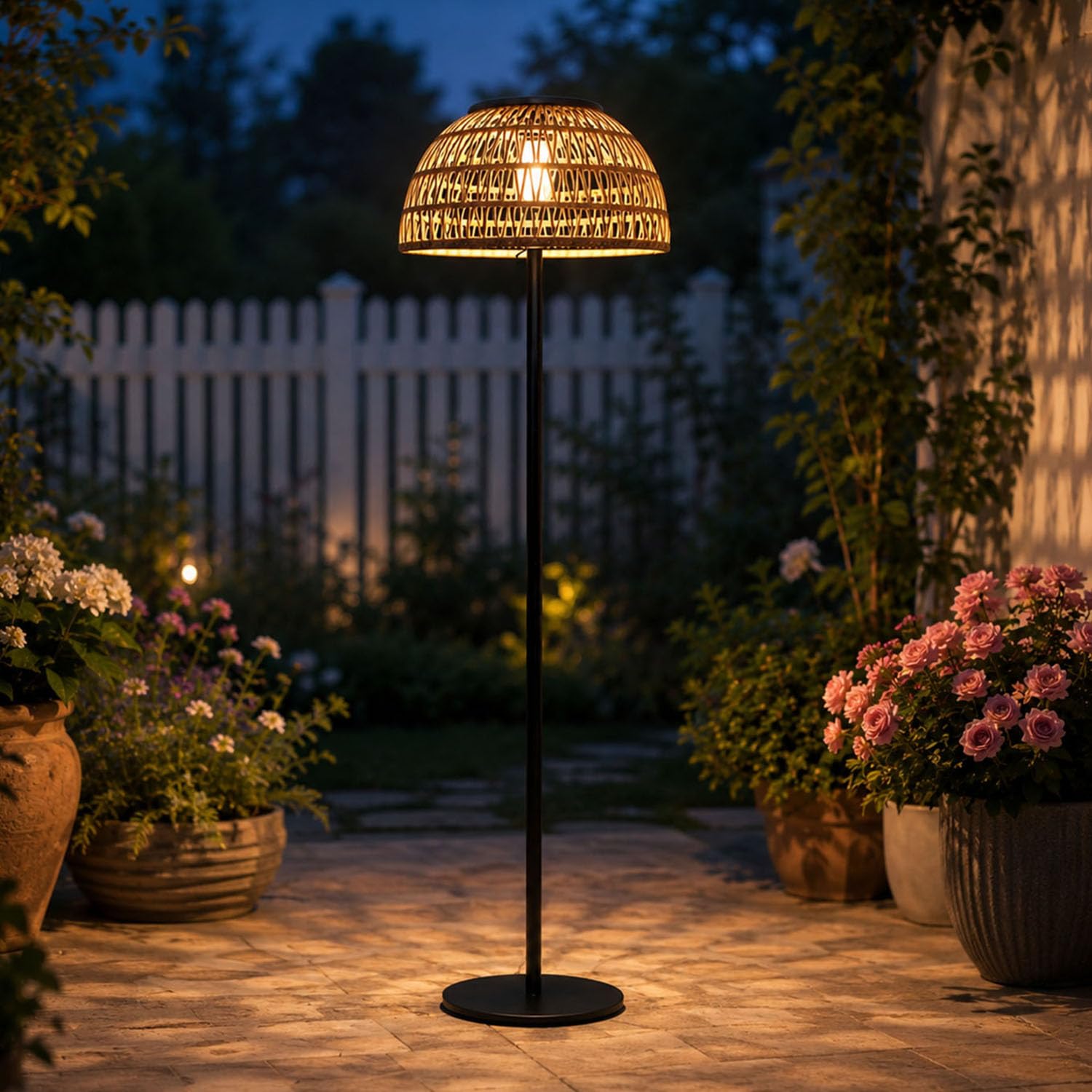 Solar Lamp - Lampe de sol extérieure beige avec