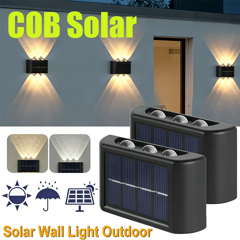 Solar Lamp - Lampe murale solaire COB, étanche, éclairage