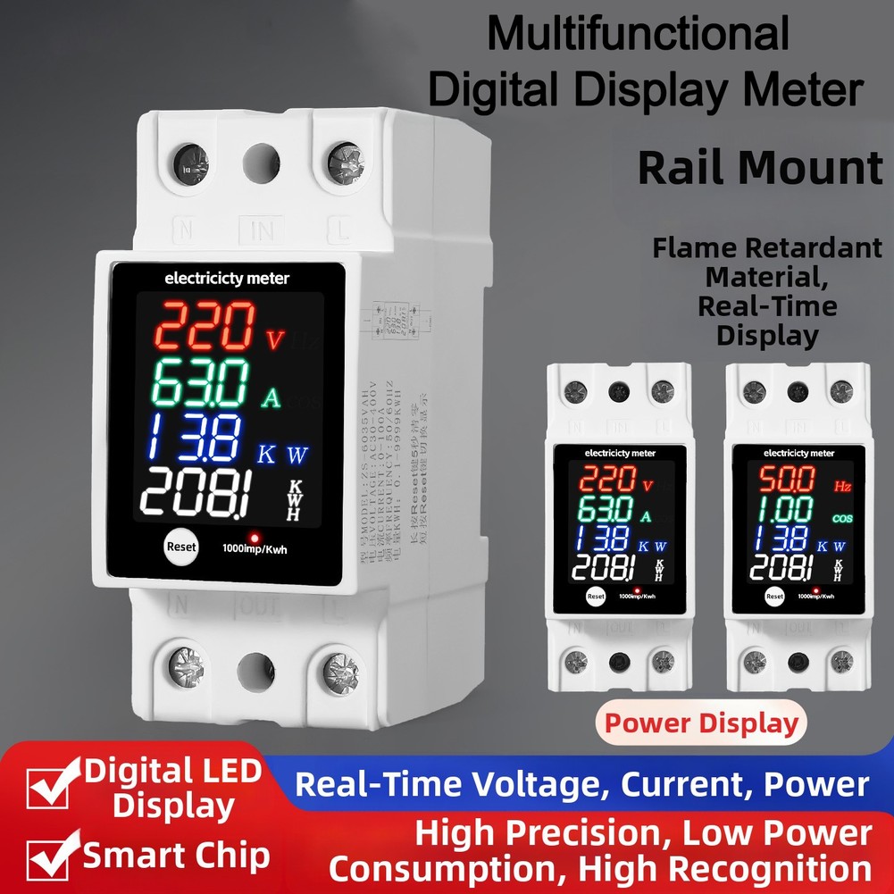 Energy Monitor Meter - Compteur d'électricité de facteur de puissance