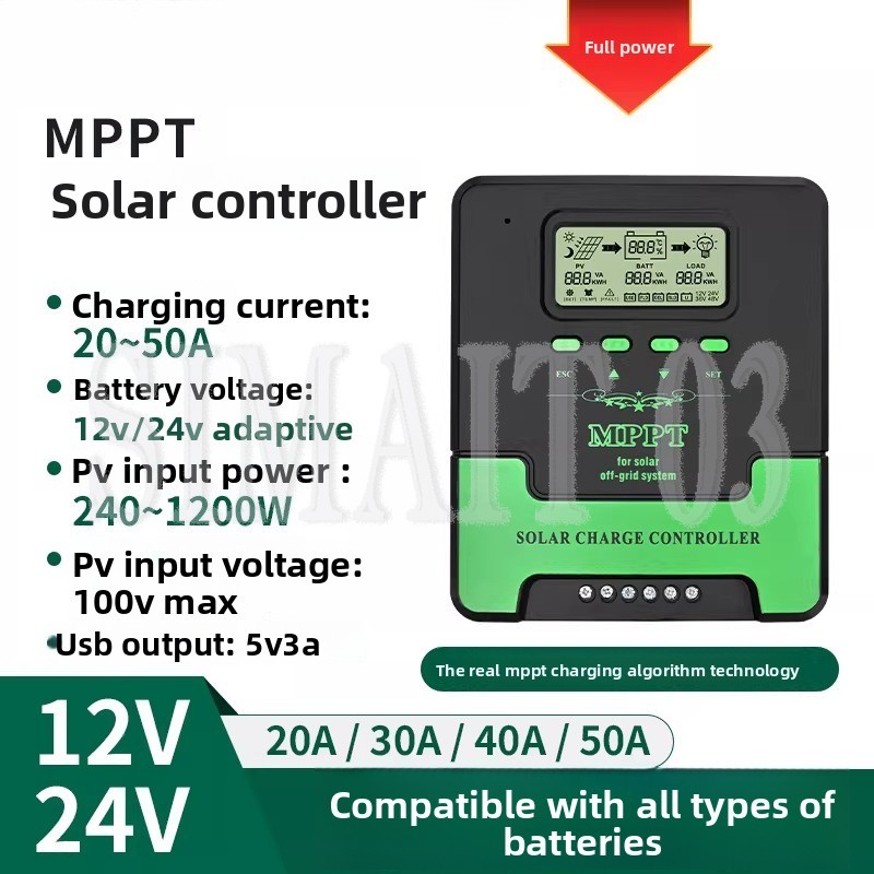 Charge Controller Solar - Contrôleur de charge solaire MPPT 12V/24V
