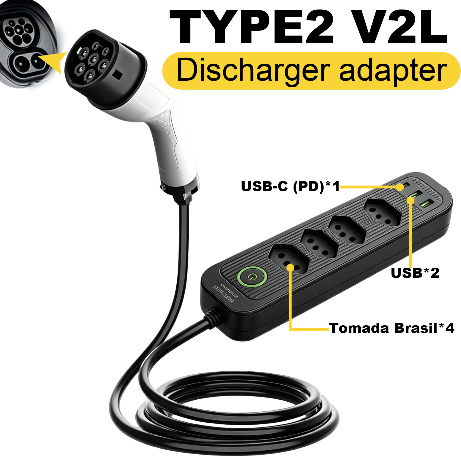 Outdoor Power Station - Adaptateur de décharge Type 2 V2L
