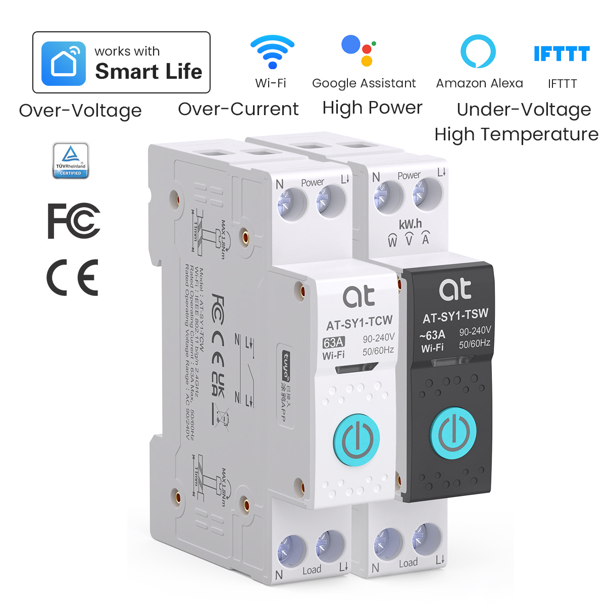 Energy Monitor Meter - Disjoncteur WiFi intelligent Tuya 1P +