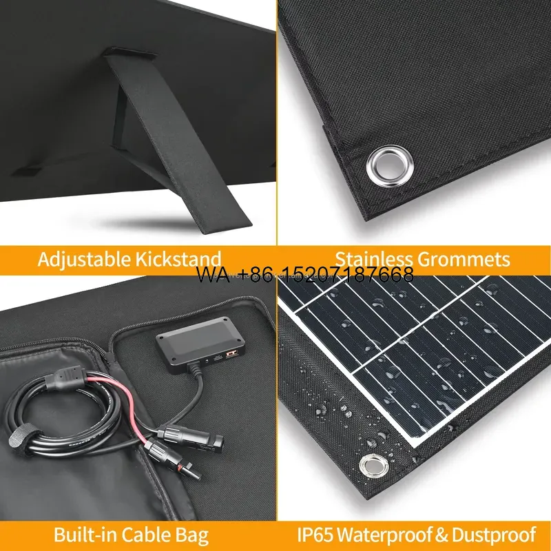 Solar Panel 200W - Panneau solaire pliable Wmwmnu 200W, chargeur