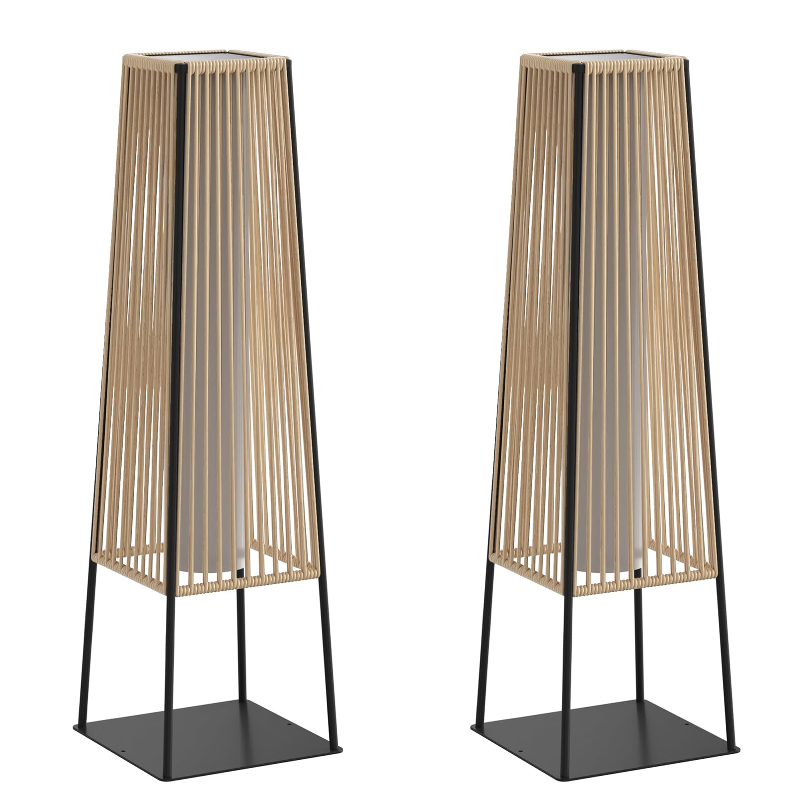 Solar Lamp - Ensemble de 2 lampadaires d'extérieur en