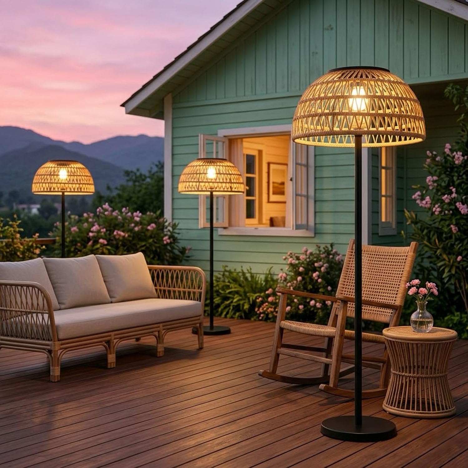 Lampe de sol extérieure beige  - Solar Lamp avis et prix