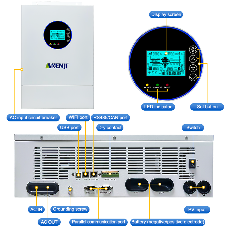 ANENJI 12KW 120V/240VAC Ondule - Charge Controller Solar avis et prix