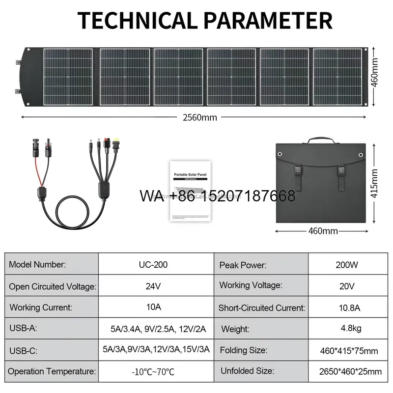 Panneau solaire pliable Wmwmnu - Solar Panel 200W avis et prix