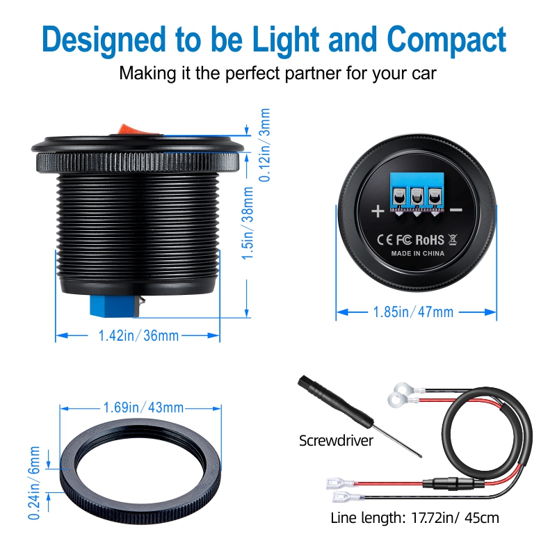 Prise usb automobile 12v 24v,  - Energy Monitor Meter avis et prix